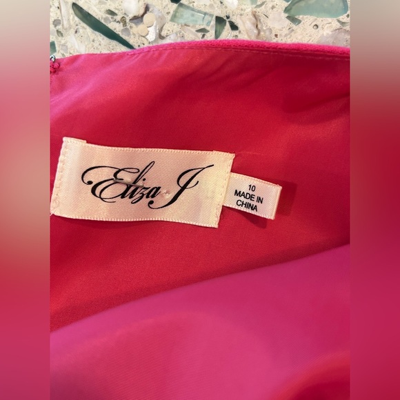 Eliza J Pink Linen Sleeveless Event Cocktail Wedding Guest Dress Sz 10 Money - Picture 7 of 8